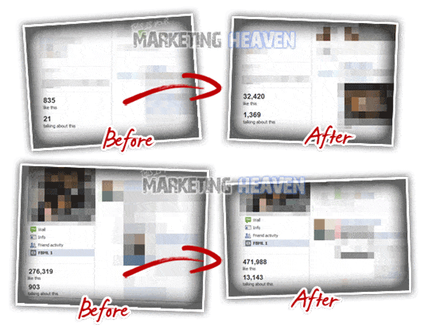 Before and After- See How to Get More Fb fans and likes easily - theMarketingHeaven.com